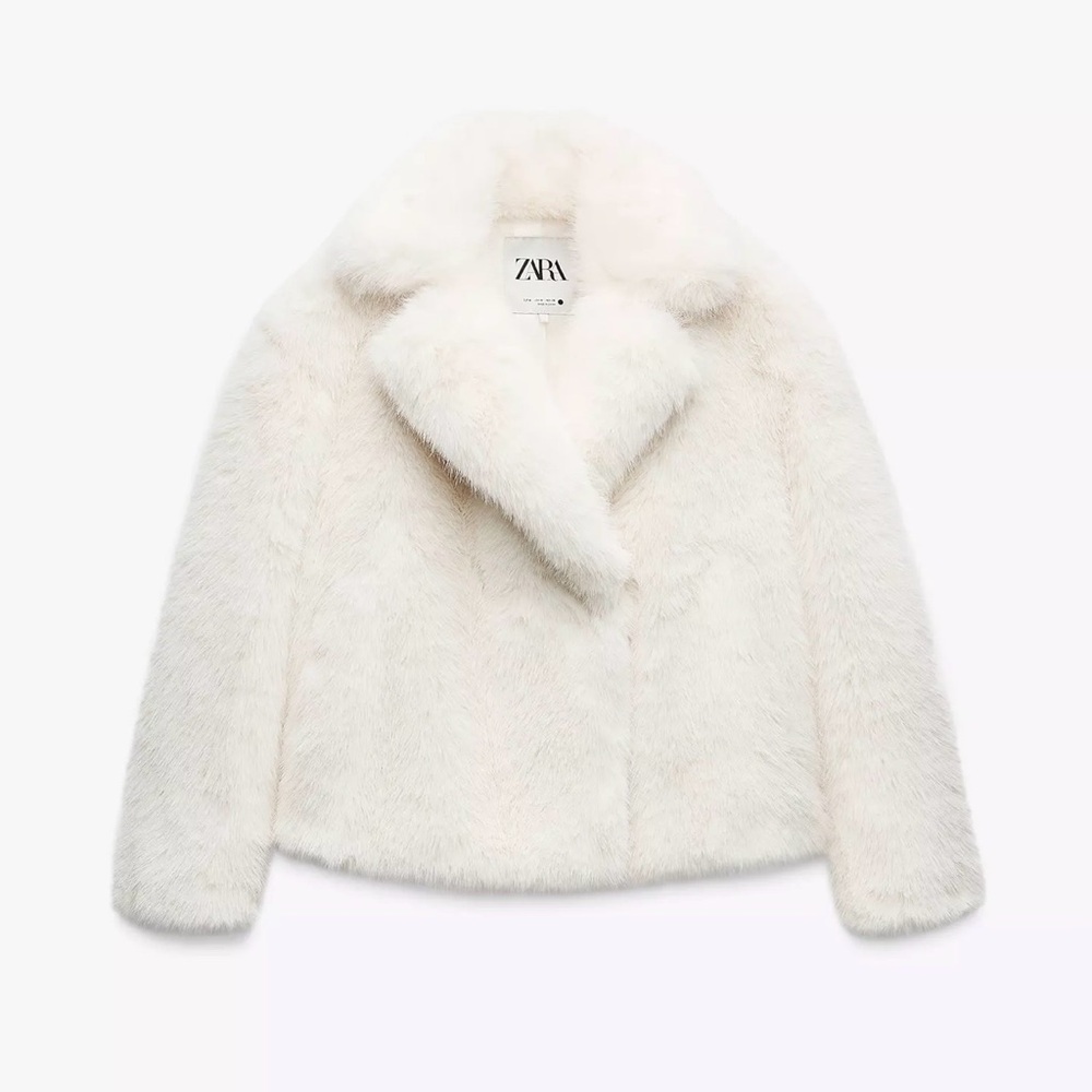 Zara faux fur size S color Ecru
